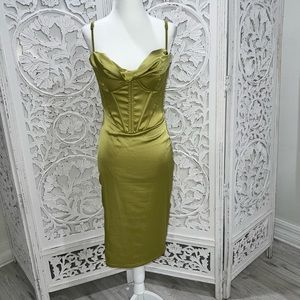 Green corset dress